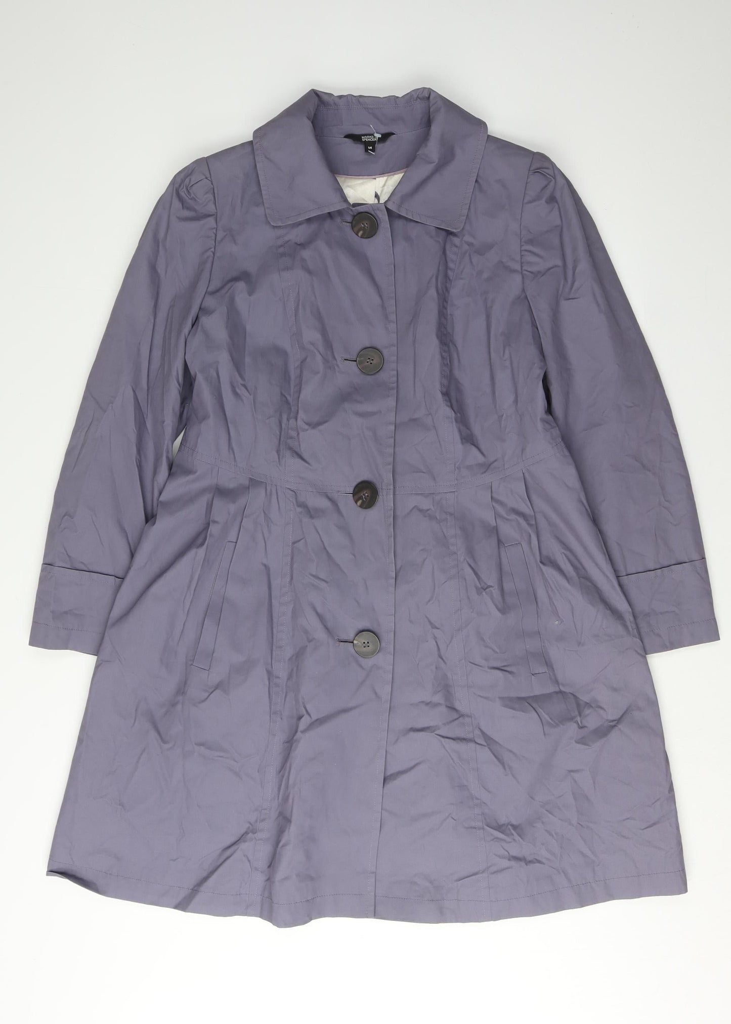 Womens UK Size 14 Marks and Spencer Purple Overcoat