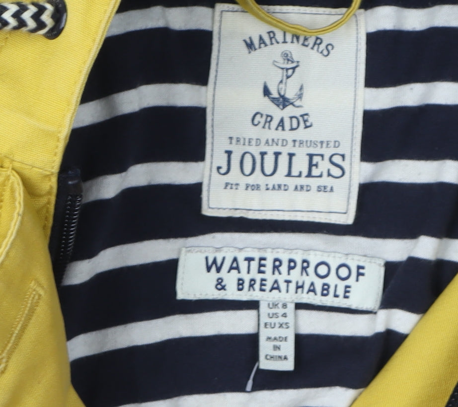 Womens UK Size 8 Joules Yellow Rain Coat