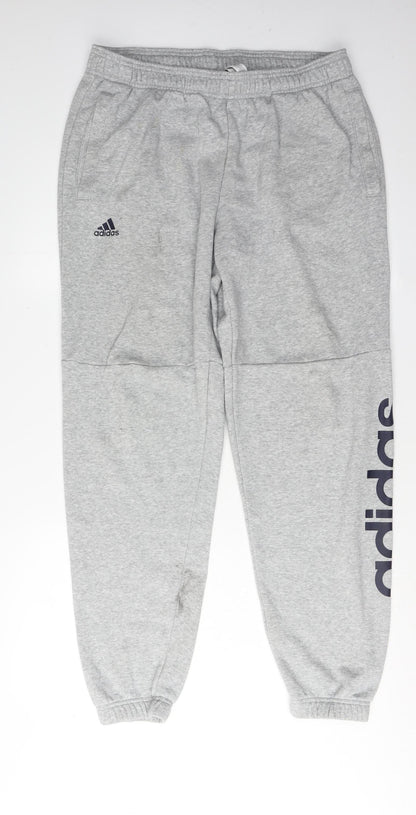 Adidas Men's Grey Sweatpants L - Casual Comfort Trousers