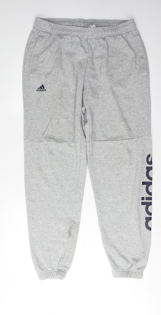 Adidas Men's Grey Sweatpants L - Casual Comfort Trousers