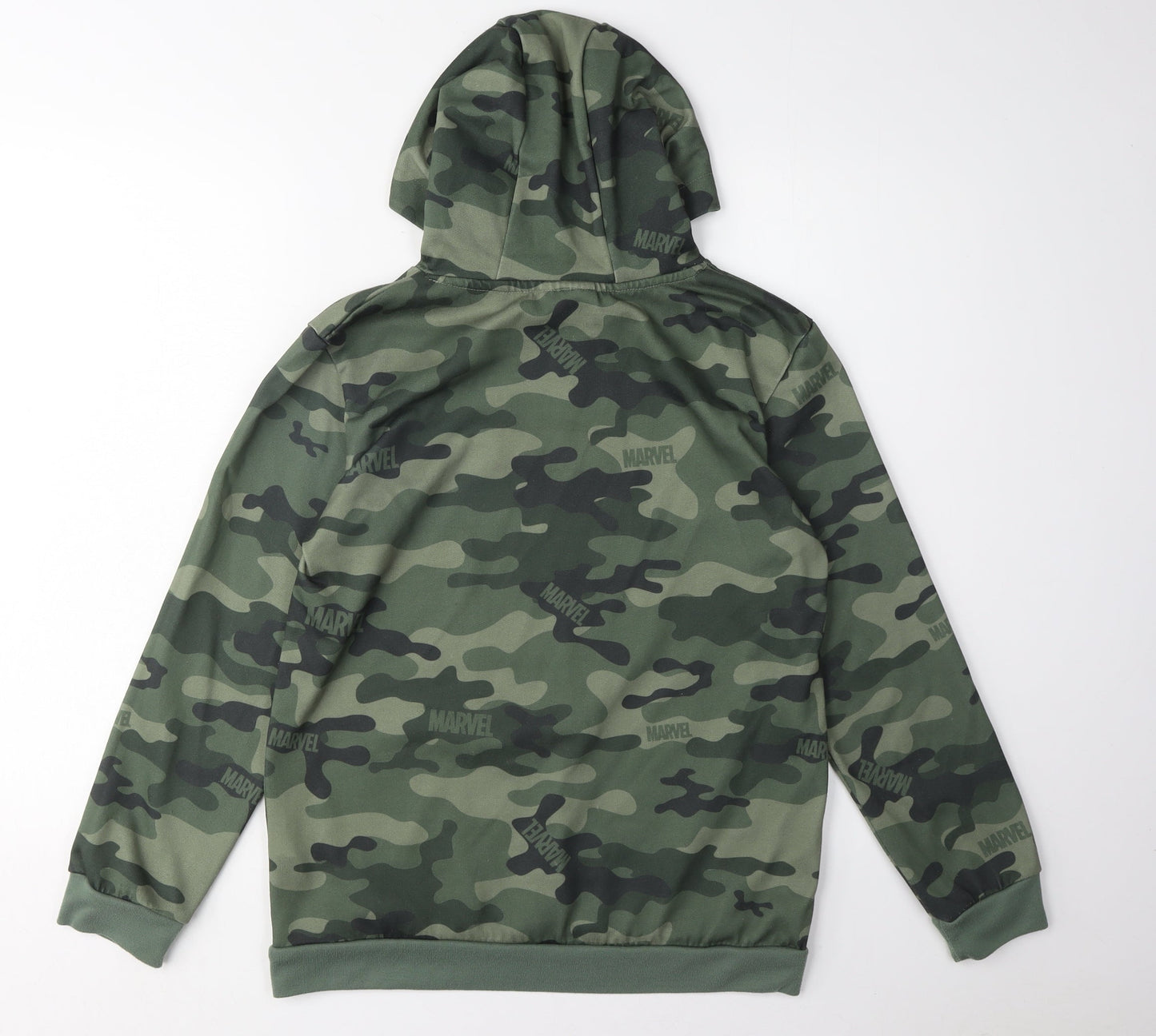 Marvel Boys Camouflage Hoodie 12 Years Pullover Green