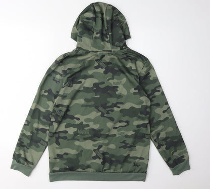 Marvel Boys Camouflage Hoodie 12 Years Pullover Green