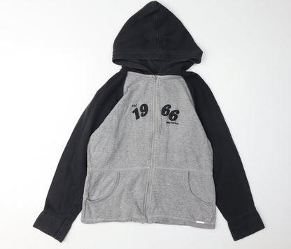 Head Unisex Hoodie Grey Black Full Zip Logo Sports