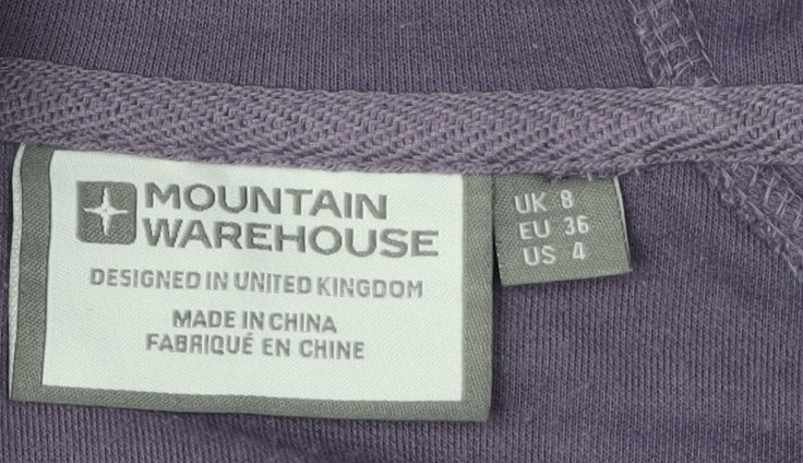 Womens UK Size 8 Mountain Warehouse Purple Full Zip Hoodie
