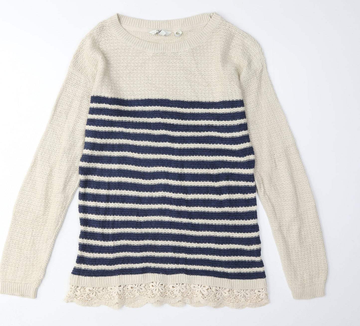 Womens UK Size 8 FatFace Beige Pullover Jumper