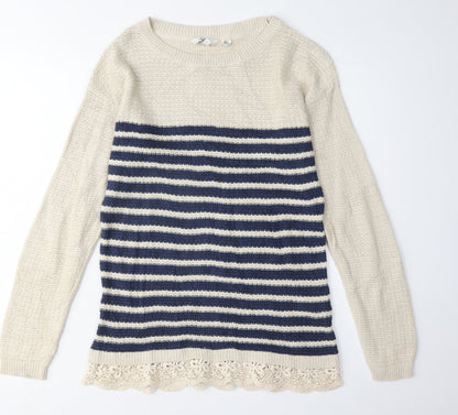 Womens UK Size 8 FatFace Beige Pullover Jumper