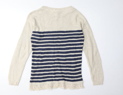 Womens UK Size 8 FatFace Beige Pullover Jumper