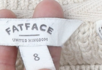 Womens UK Size 8 FatFace Beige Pullover Jumper