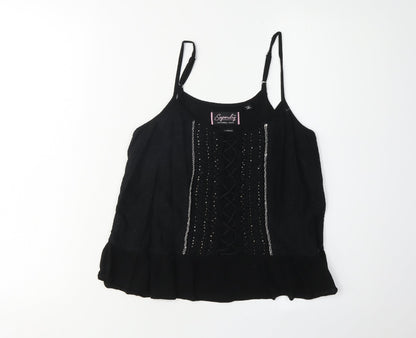 Womens UK Size XS Superdry Black Camisole Tank