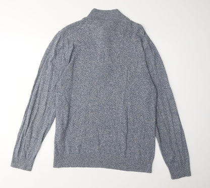 Fat Face Men's Blue High Neck Pullover Jumper Large