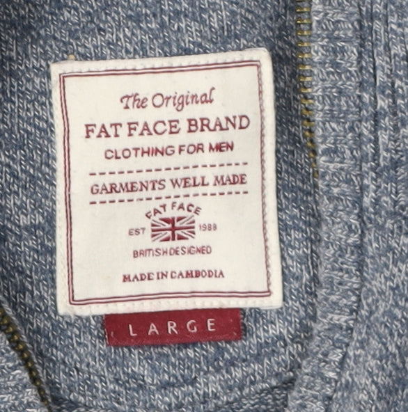Fat Face Men's Blue High Neck Pullover Jumper Large