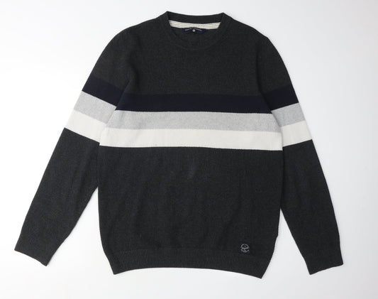 Tokyo Laundry Men's Black Striped Pullover Jumper L