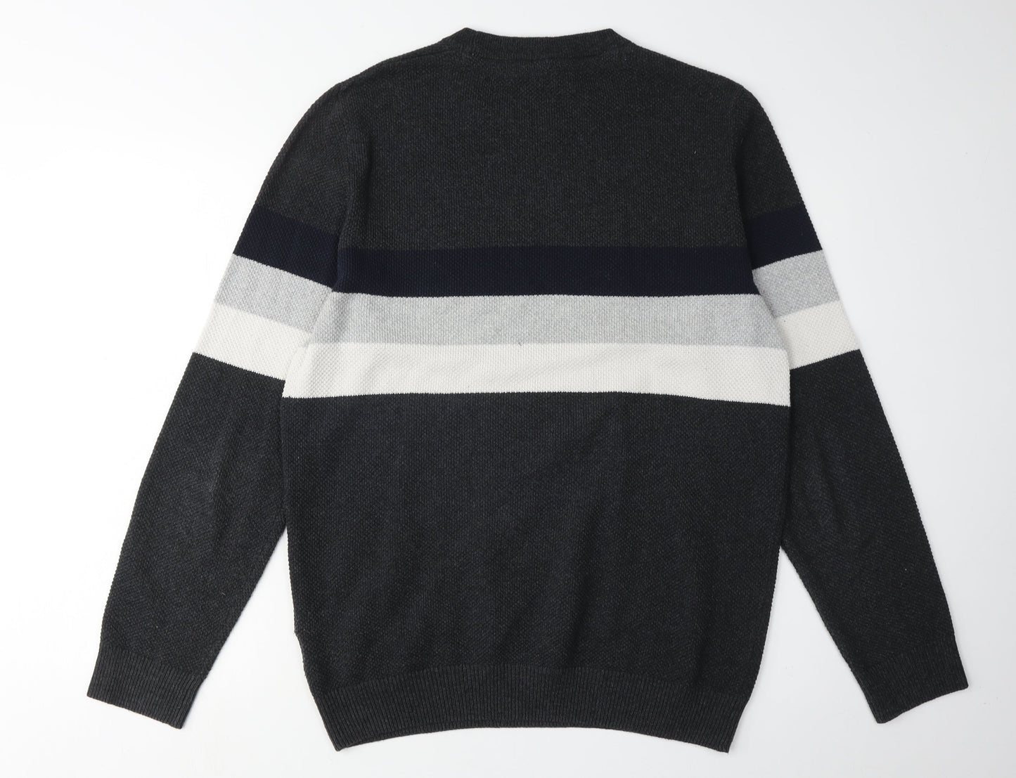 Tokyo Laundry Men's Black Striped Pullover Jumper L
