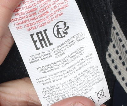 Tokyo Laundry Men's Black Striped Pullover Jumper L