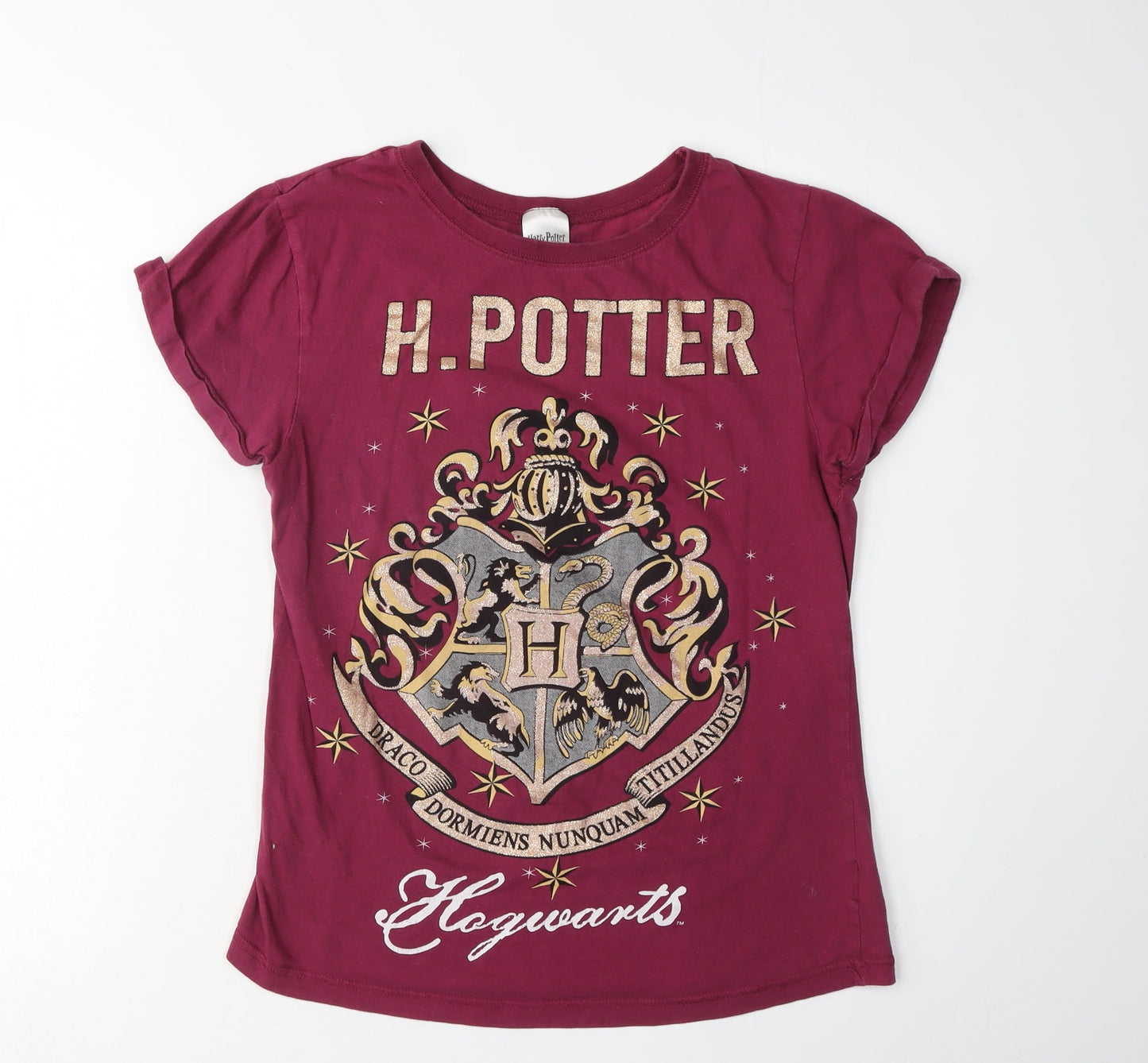 Womens UK Size S Harry Potter Red Jersey T-Shirt