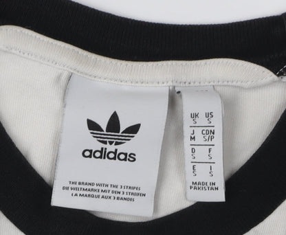 Adidas Men's White T-Shirt, Short Sleeve, Size S