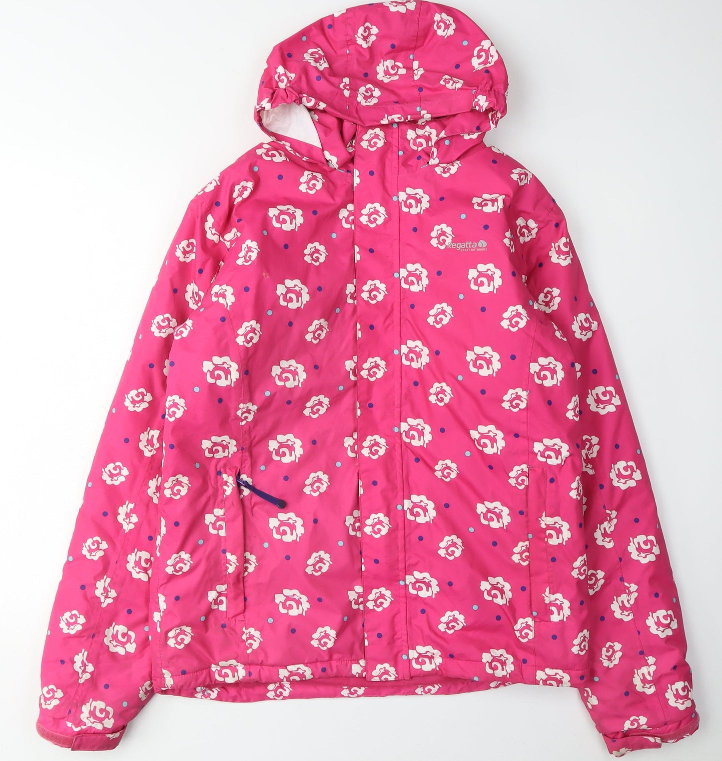 Regatta Girls' Pink Floral Rain Coat, Size 14