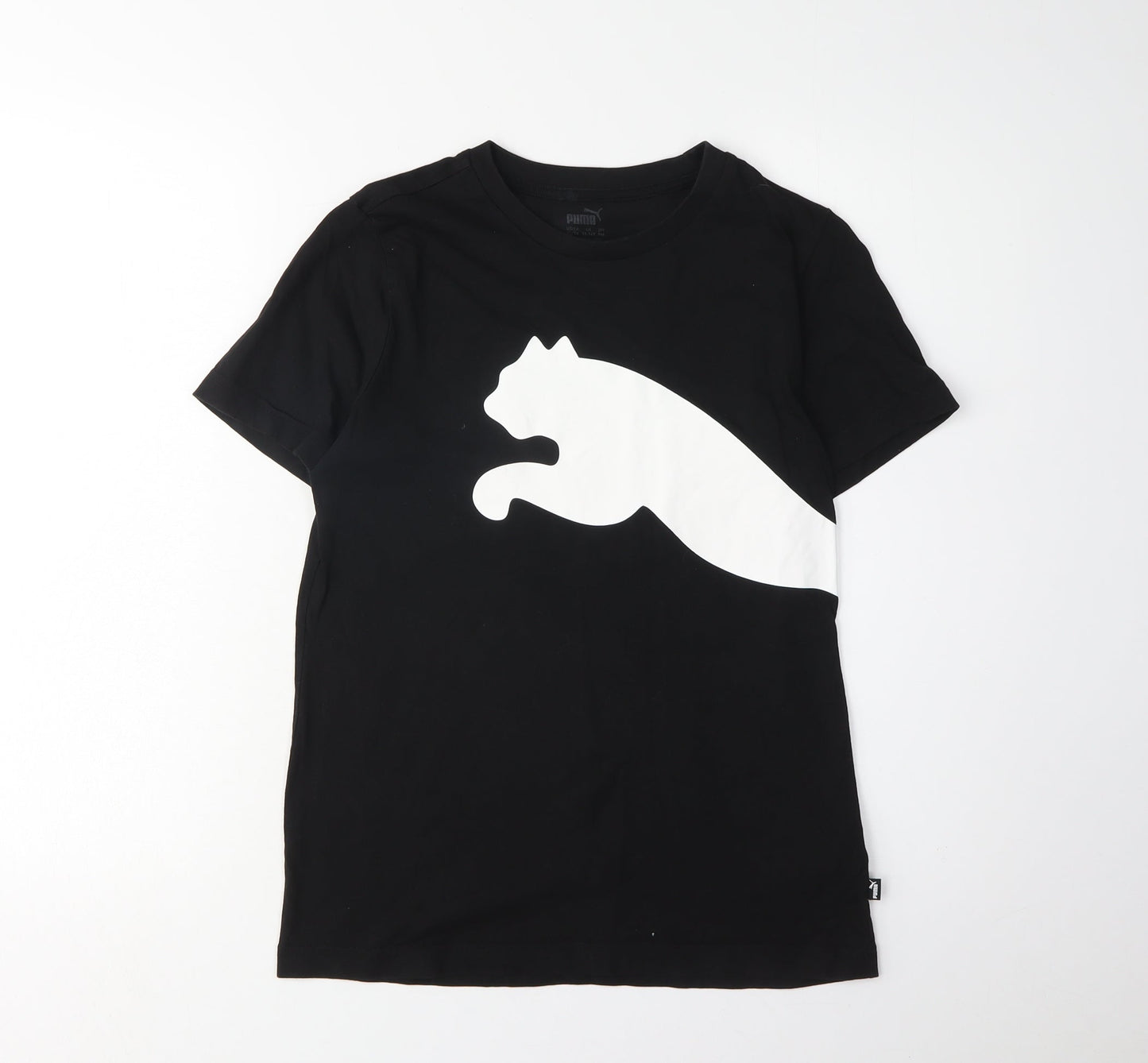 Puma Boys Black Graphic T-Shirt 13-14 Years