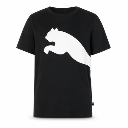 Front view of Puma boys’ black graphic t-shirt 13-14 years