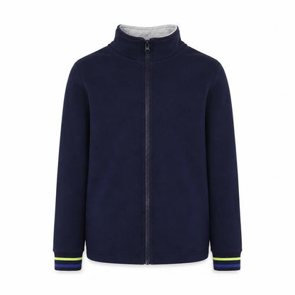 Front view of Mountain Warehouse boys’ blue full zip sweatshirt 9-10 years