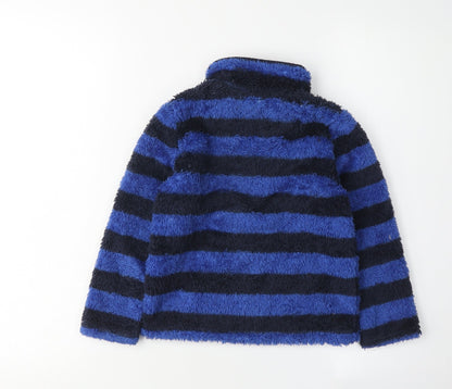 Joules Boys Blue Striped Fleece Sweatshirt 5-6 Years