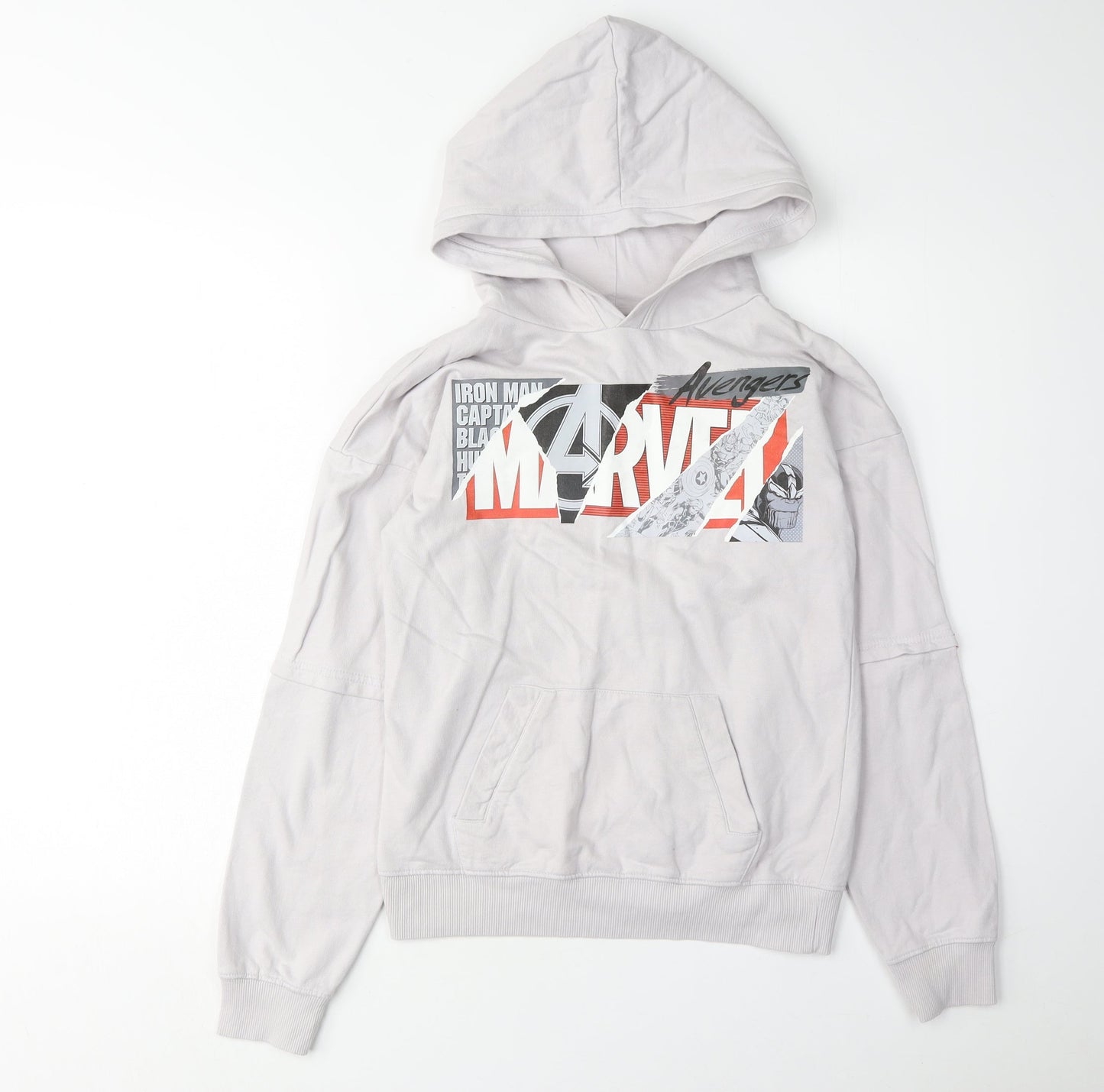 Marvel Boys White Avengers Pullover Hoodie 10-11 Years