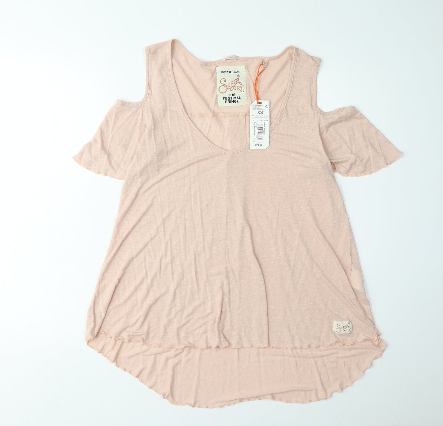 Womens UK Size XS Superdry Pink Tunic T-Shirt