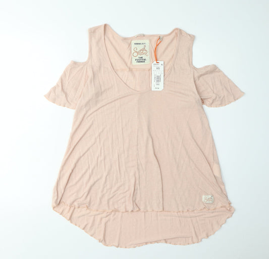 Womens UK Size XS Superdry Pink Tunic T-Shirt