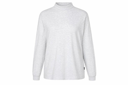 Front view of Adidas unisex adults grey high neck basic top, size 8