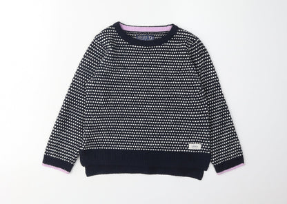 Joules Girls Blue Pullover Geometric Jumper 6 Years