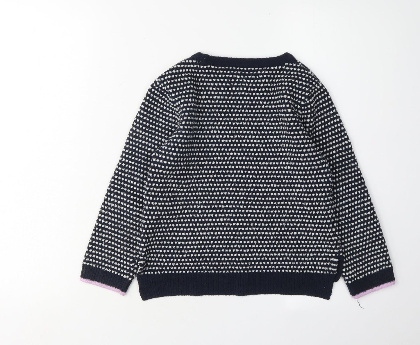 Joules Girls Blue Pullover Geometric Jumper 6 Years