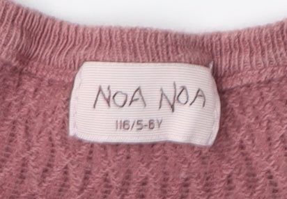 Noa Noa Girls Pink Casual Knee Length Dress