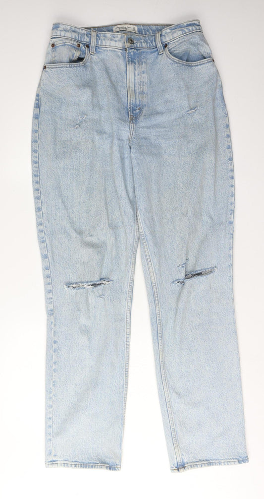 Abercrombie & Fitch Blue Women's 90s Straight Jeans Size 12