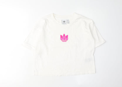 Womens UK Size 14 adidas White Basic T-Shirt