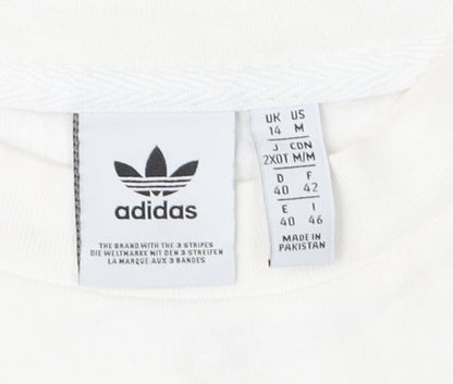 Womens UK Size 14 adidas White Basic T-Shirt
