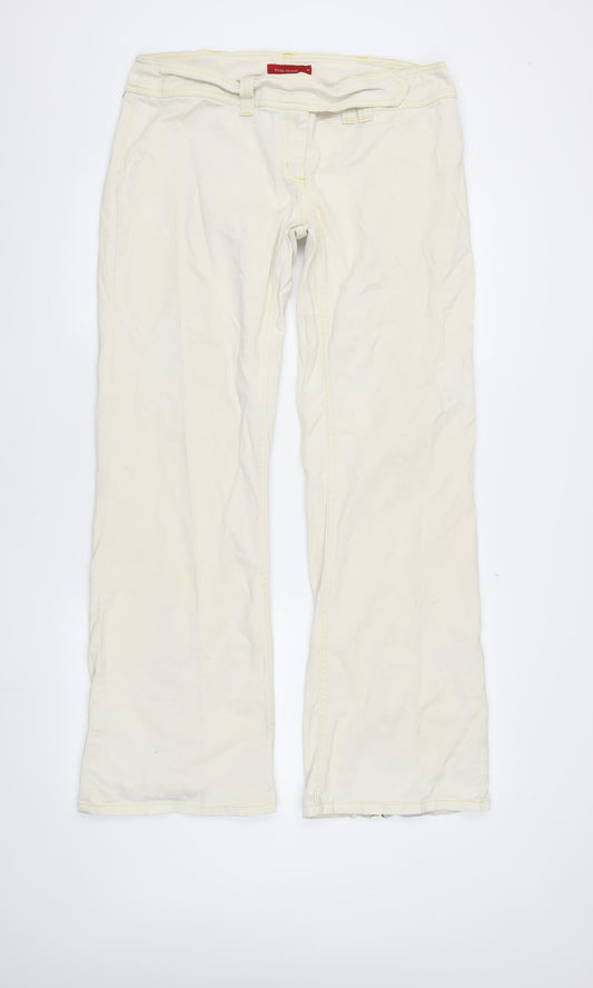 River Island Women's Ivory Ankle Zip Jeans Size 16