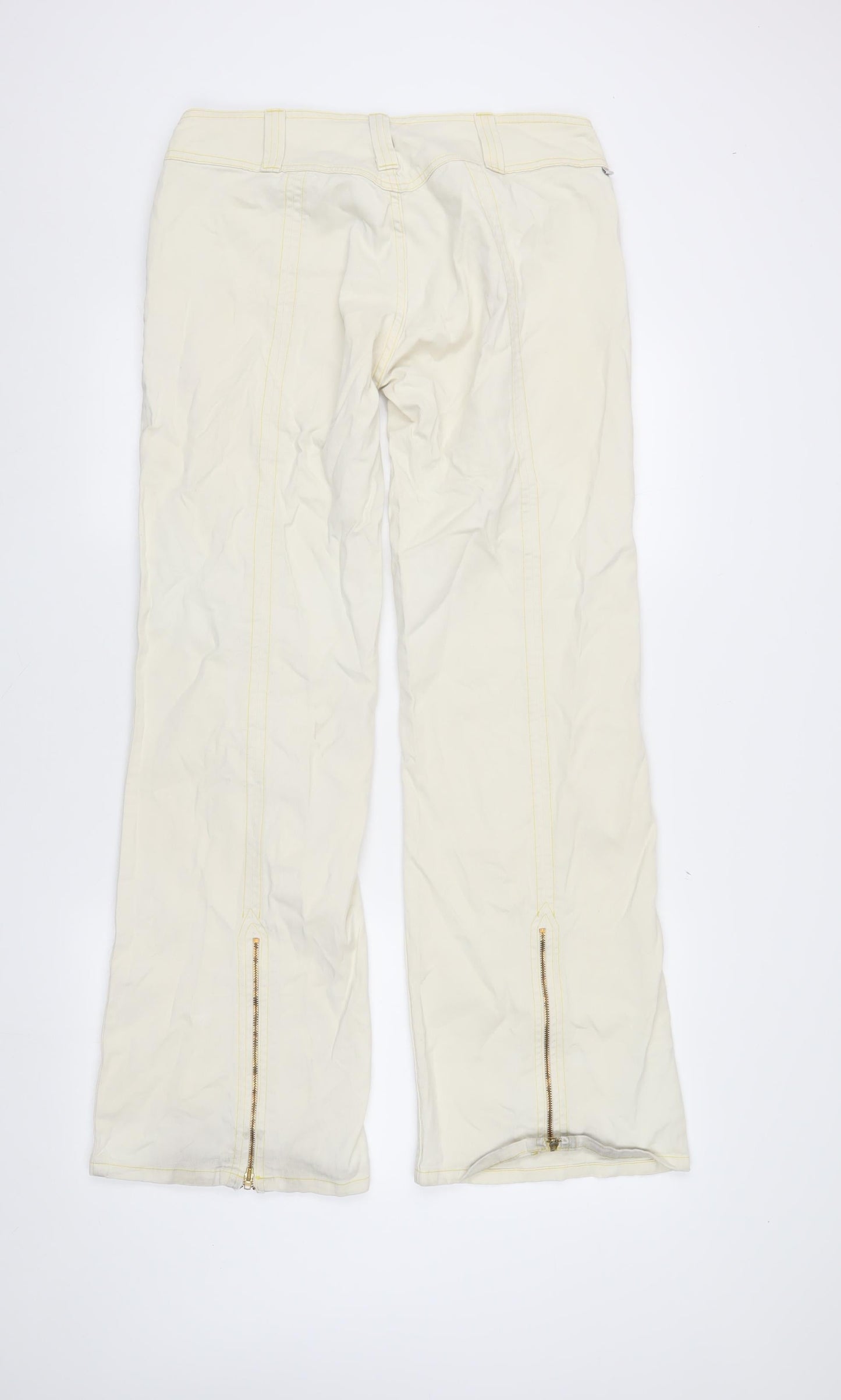 River Island Women's Ivory Ankle Zip Jeans Size 16