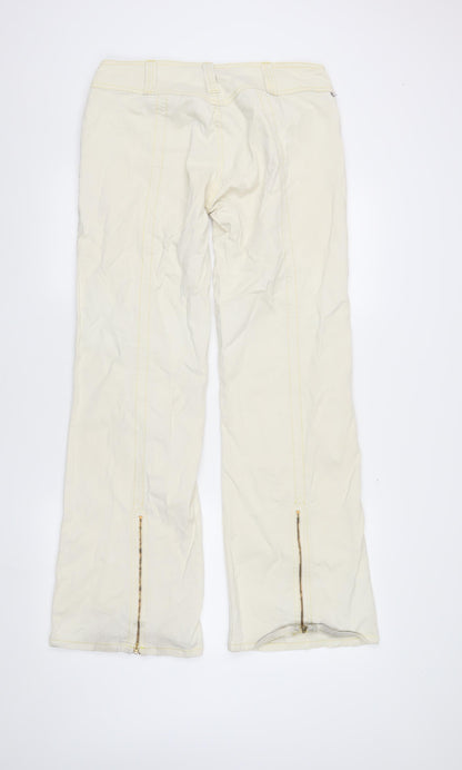 River Island Women's Ivory Ankle Zip Jeans Size 16