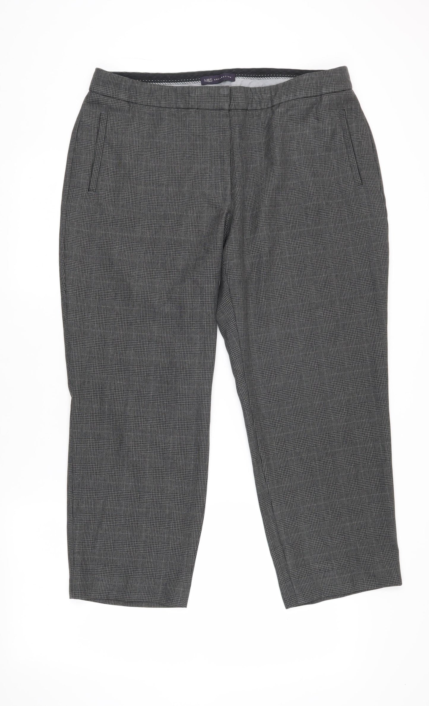 Womens UK Size 14 Marks and Spencer Regular Fit Business Casual Grey Trousers