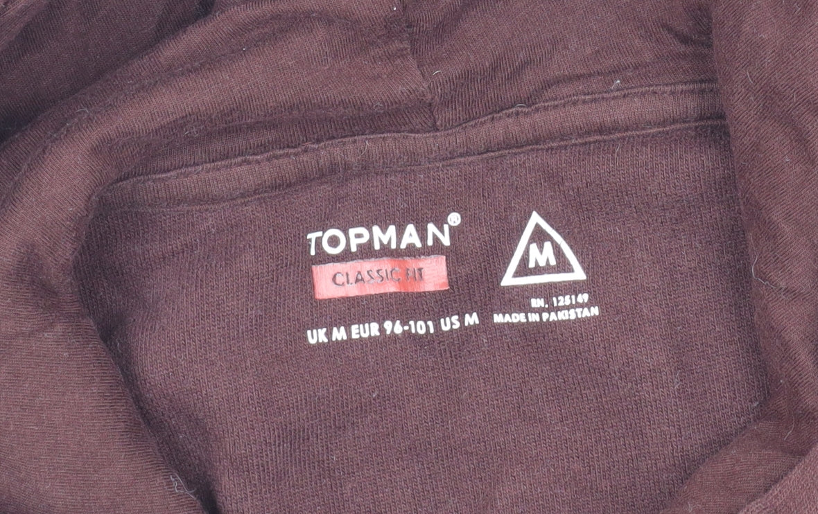 Topman Men's Brown Pullover Hoodie M