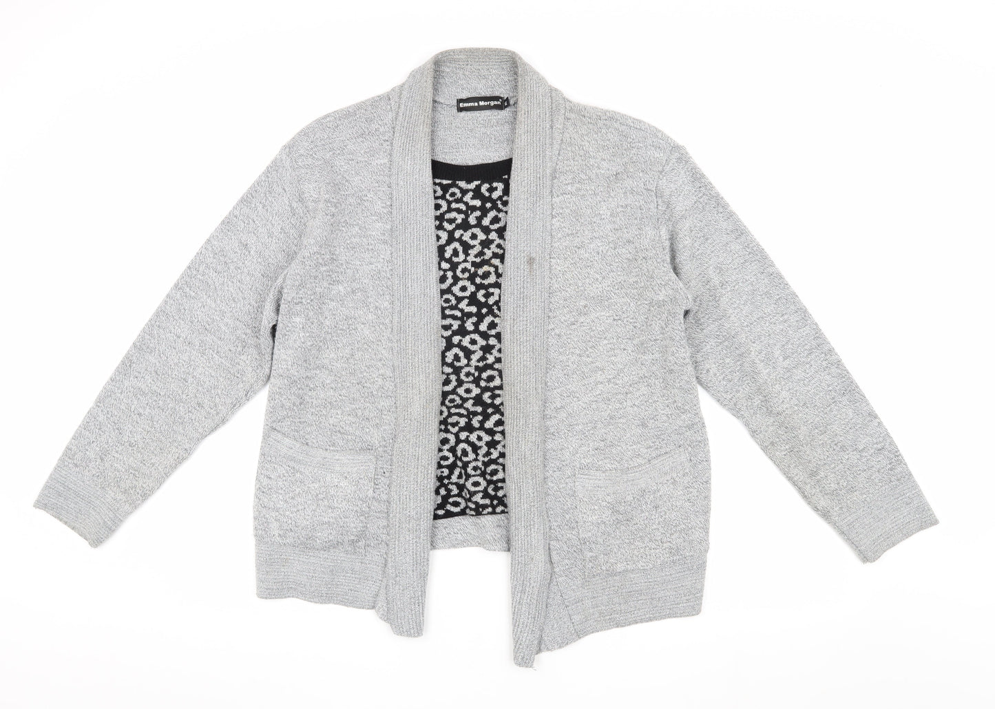 Womens UK Size XL Emma Morgan Grey Cardigan Jumper