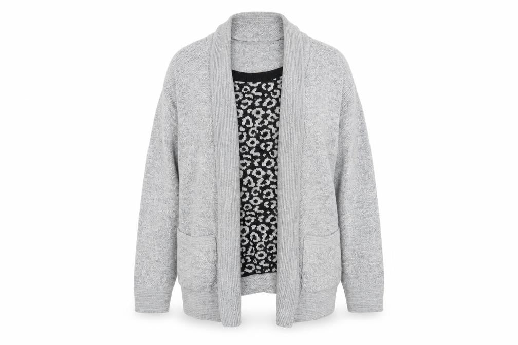 Womens UK Size XL Emma Morgan Grey Cardigan Jumper