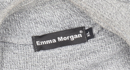 Womens UK Size XL Emma Morgan Grey Cardigan Jumper