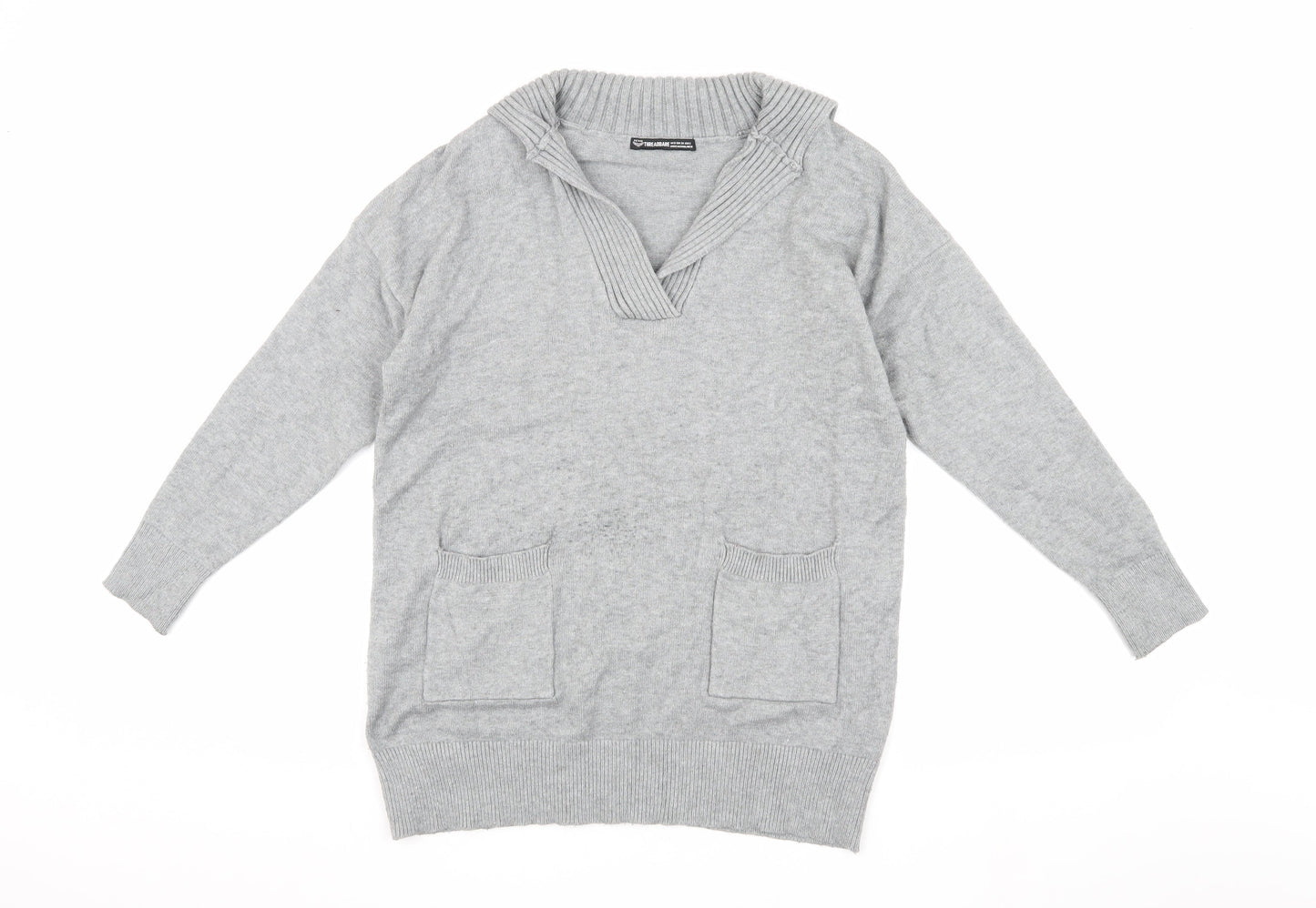 Womens UK Size 6 Threadbare Grey Pullover Jumper