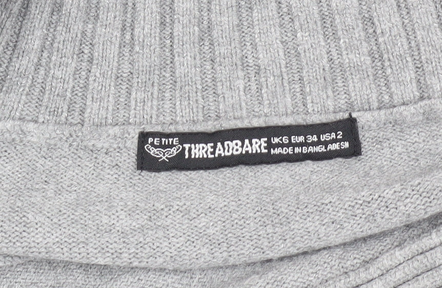 Womens UK Size 6 Threadbare Grey Pullover Jumper