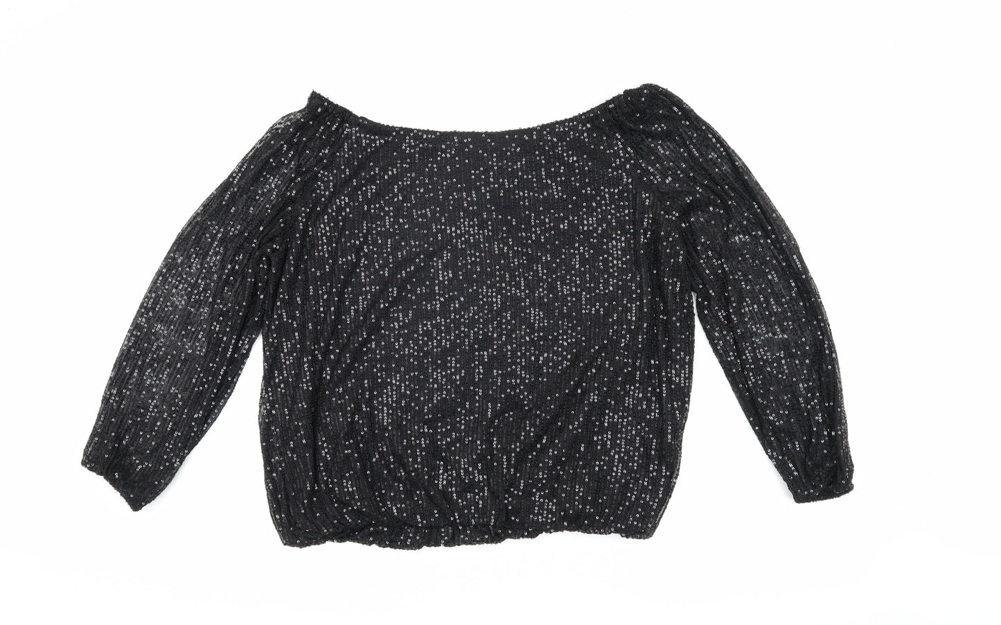 Womens UK Size L QED London Black Basic Blouse