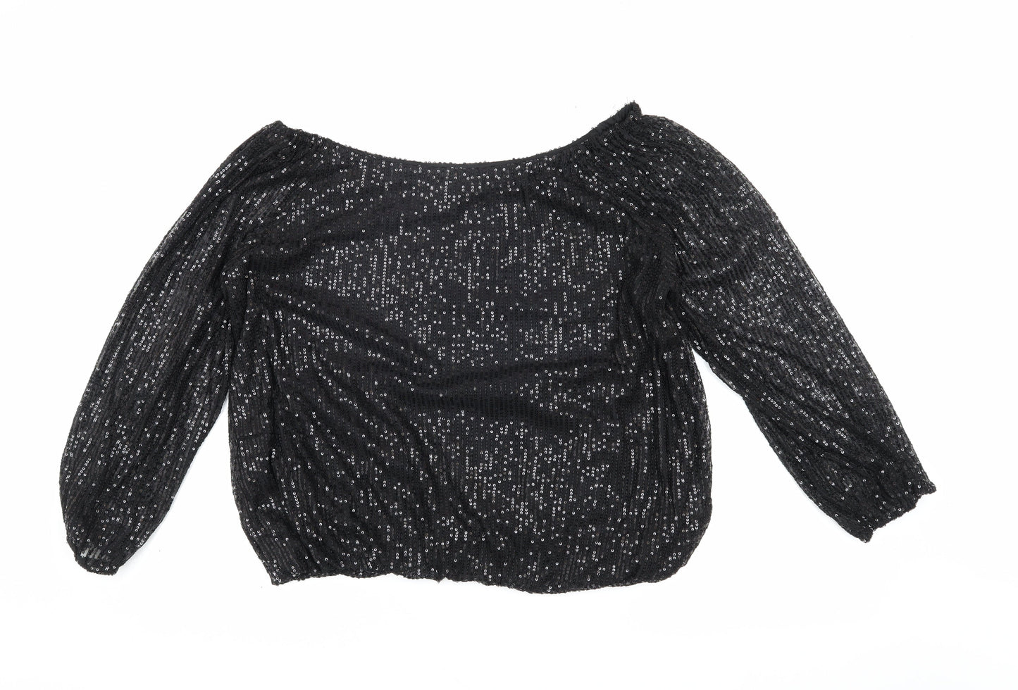 Womens UK Size L QED London Black Basic Blouse
