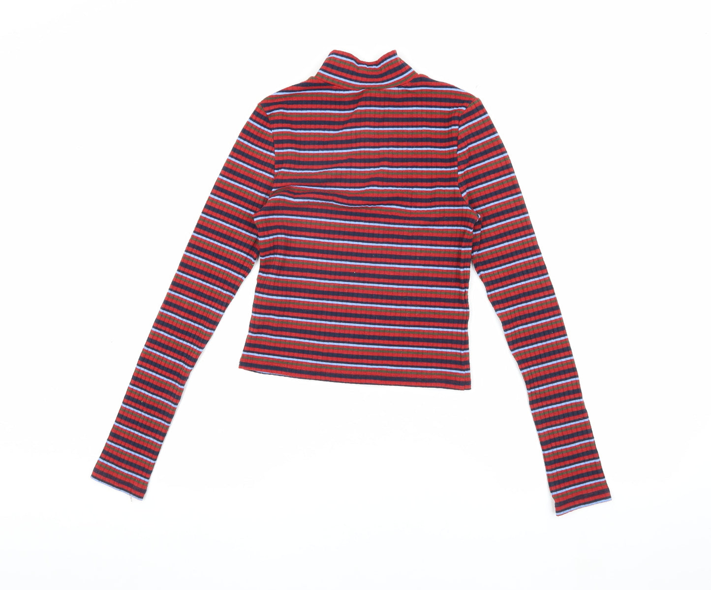 Womens UK Size 8 Topshop Multicoloured Cropped T-Shirt
