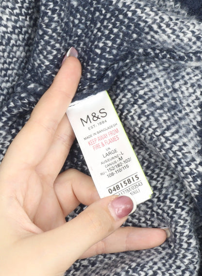 Marks and Spencer Men's Blue Argyle Pullover Jumper Size L