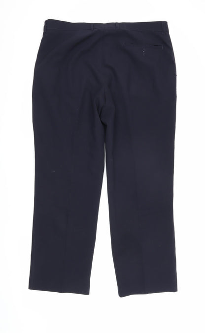 Marks and Spencer Men's Blue Dress Pants, Size L, Regular Fit